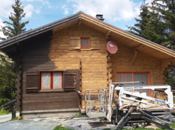 peinture chalet bois crans-montana